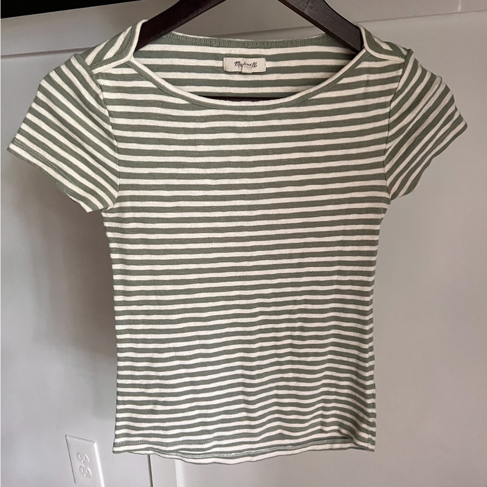 Maxwell Green and White Striped Top